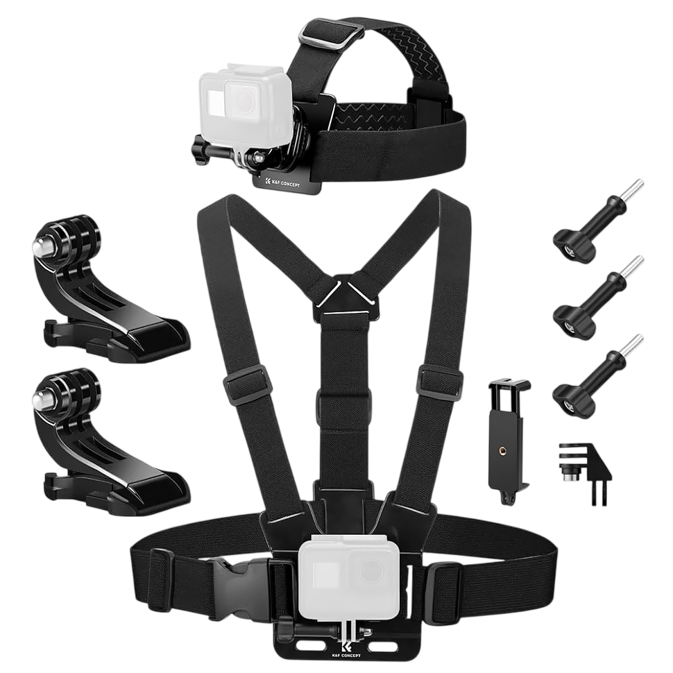 Комплект креплений K&F Concept Accessories Set для POV съёмки на экшн-камеру и смартфон Комплект креплений K&F Concept Accessories Set для POV съёмки на экшн-камеру и смартфон