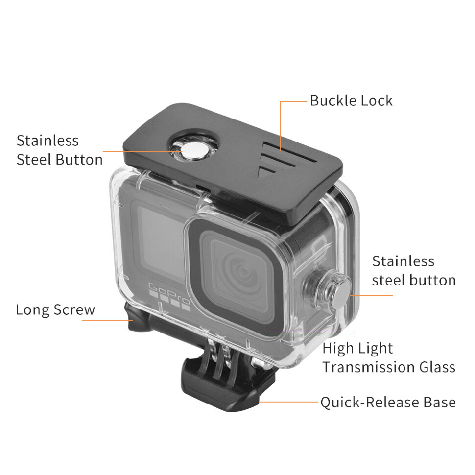 Аквабокс KingMa BMGP342 для GoPro Hero 9/10/11/12 Аквабокс KingMa BMGP342 для GoPro Hero 9/10/11/12