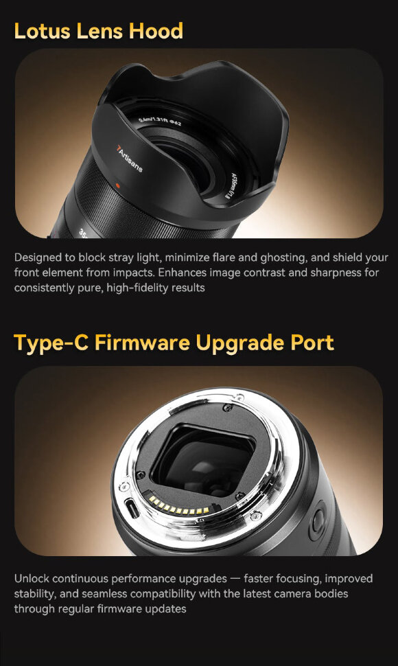 Объектив 7Artisans AF 35mm F1.8 Full Frame E-mount Объектив 7Artisans AF 35mm F1.8 Full Frame E-mount