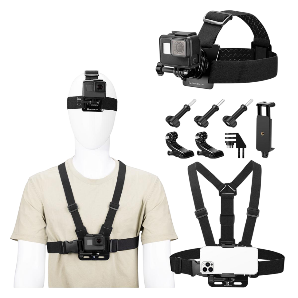 Комплект креплений K&F Concept Action Camera strap для POV съёмки на экшн-камеру и смартфон Комплект креплений K&F Concept Action Camera strap для POV съёмки на экшн-камеру и смартфон