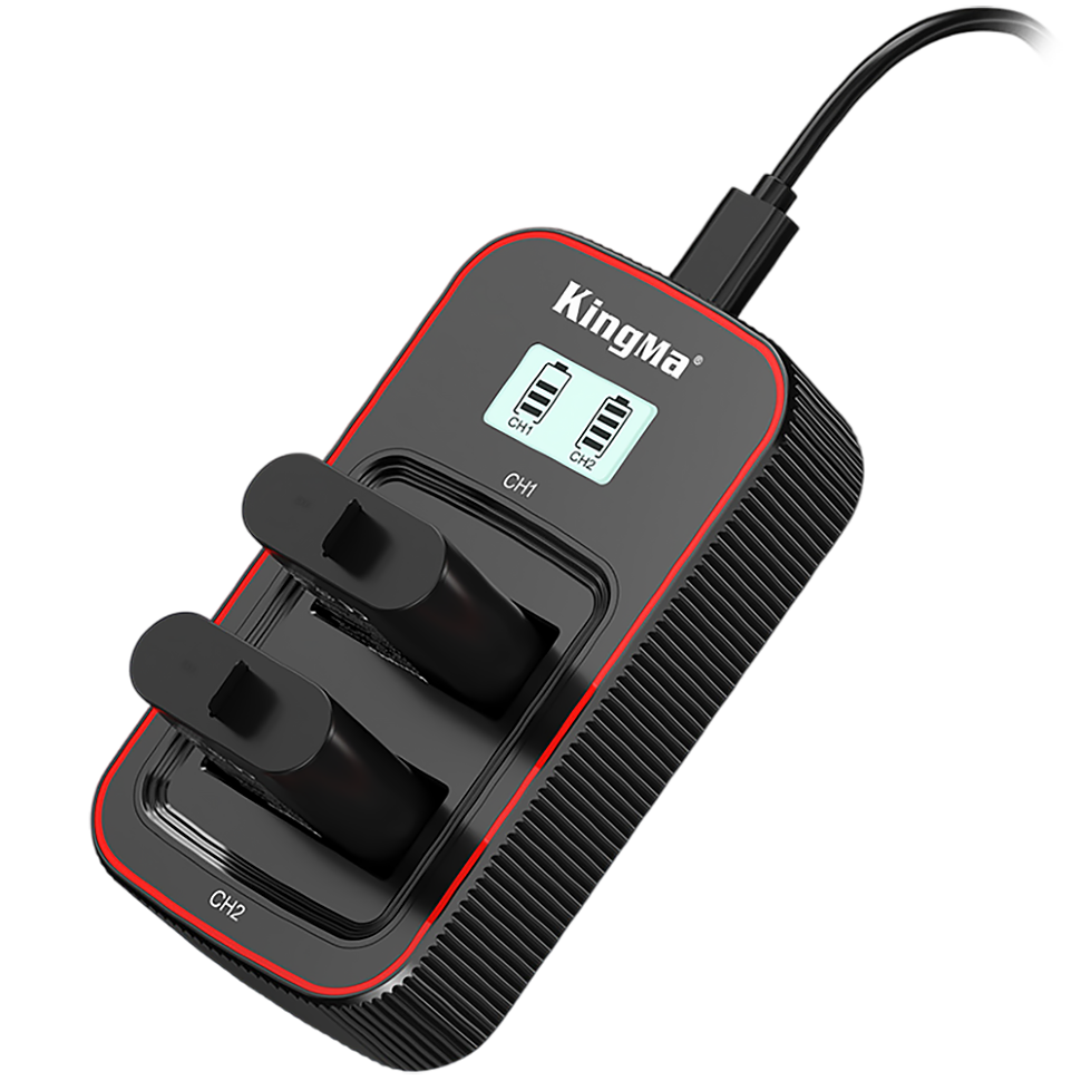 2 аккумулятора GoPro 13 + зарядное устройство KingMa Dual Battery Charger 2 аккумулятора GoPro 13 + зарядное устройство KingMa Dual Battery Charger