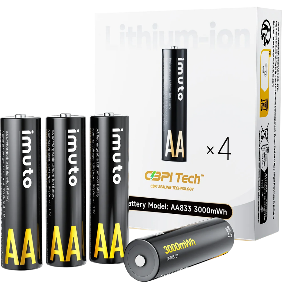 Аккумуляторные батарейки Imuto AA 3000mWh (4шт) Аккумуляторные батарейки Imuto AA 3000mWh (4шт)