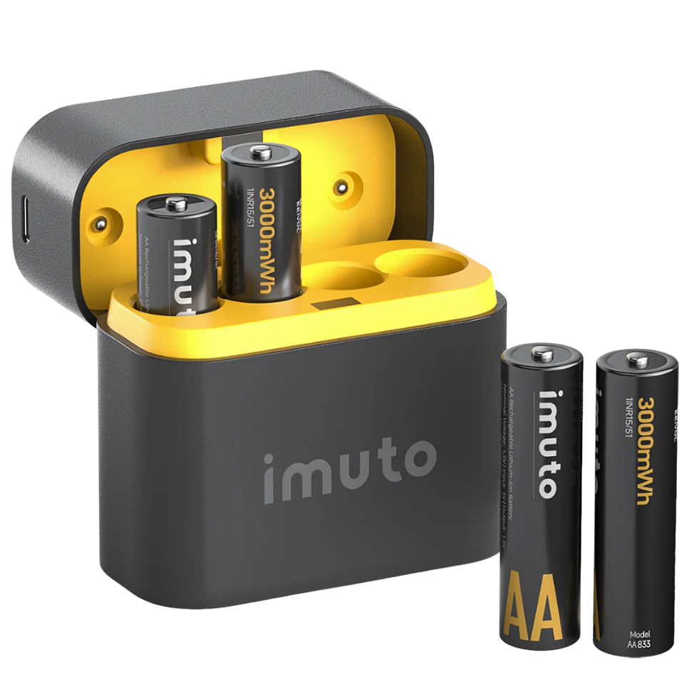 4 аккумуляторные батарейки Imuto AA 3000 mWh + зарядный кейс 4 аккумуляторные батарейки Imuto AA 3000 mWh + зарядный кейс