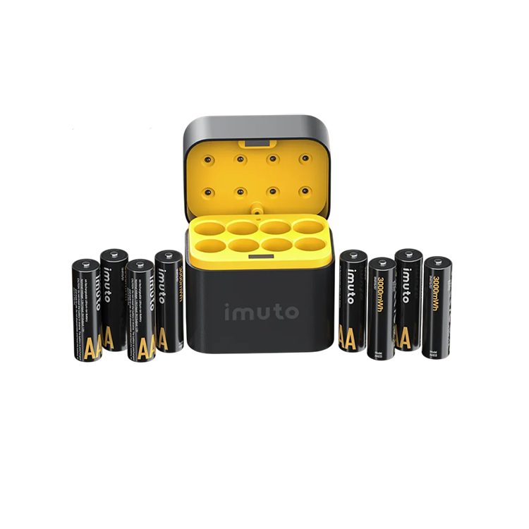 8 аккумуляторных батареек Imuto AA 3000 mWh + зарядный кейс 8 аккумуляторных батареек Imuto AA 3000 mWh + зарядный кейс