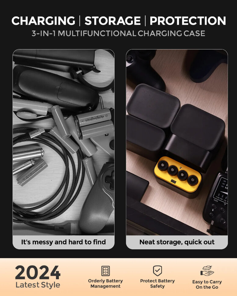 8 аккумуляторных батареек Imuto AA 3000 mWh + зарядный кейс 8 аккумуляторных батареек Imuto AA 3000 mWh + зарядный кейс