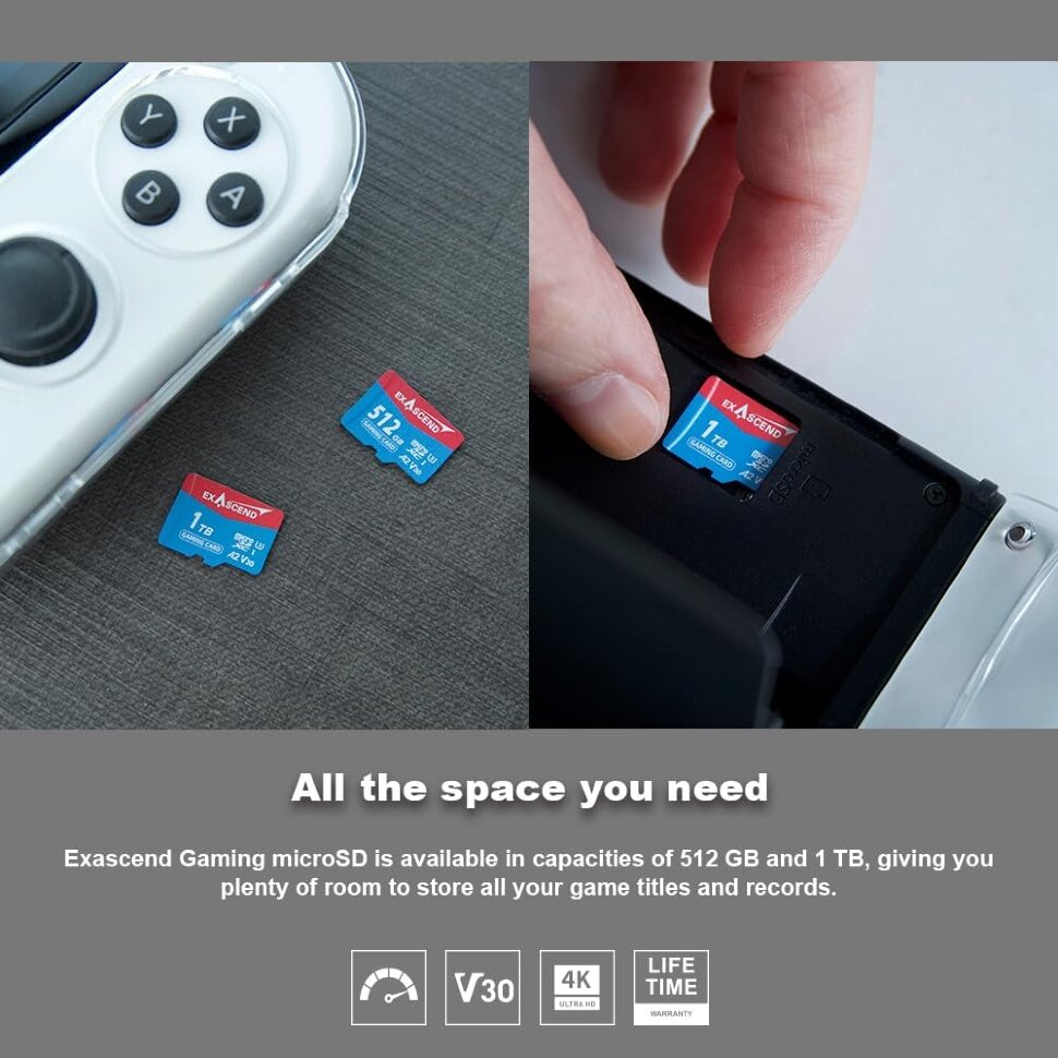 Карта памяти Exascend Gaming microSDXC U3 V2 512GB Карта памяти Exascend Gaming microSDXC U3 V2 512GB