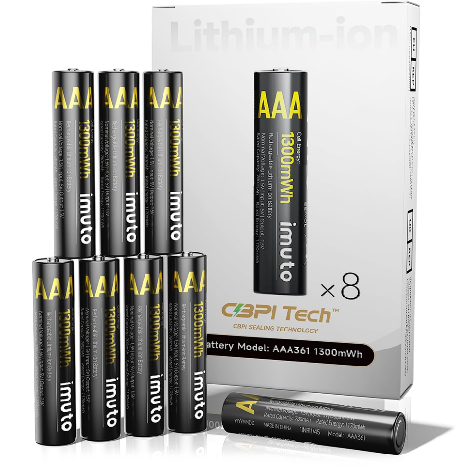 8 аккумуляторных батареек Imuto AAA 1300mWh 8 аккумуляторных батареек Imuto AAA 1300mWh