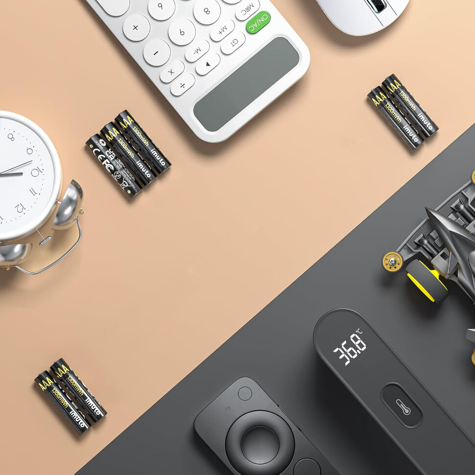 8 аккумуляторных батареек Imuto AAA 1300mWh 8 аккумуляторных батареек Imuto AAA 1300mWh