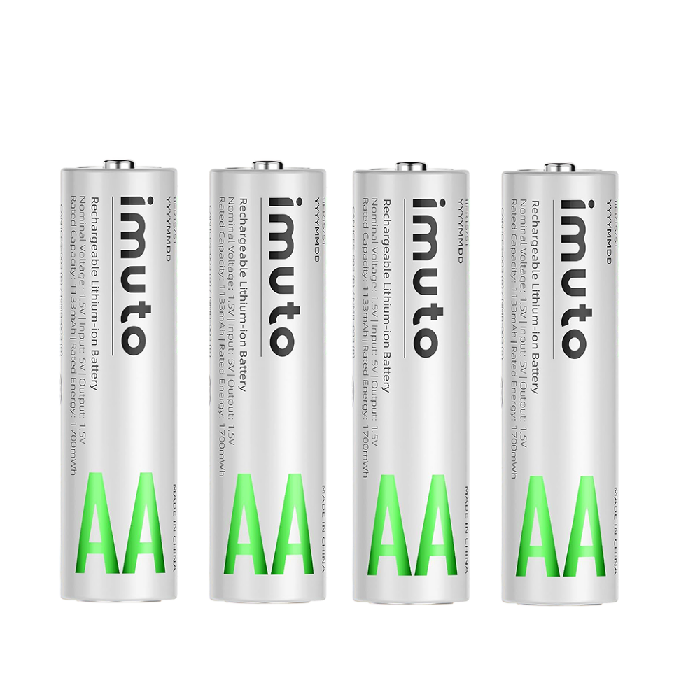 4 аккумуляторные батарейки Imuto AA 2000mWh 4 аккумуляторные батарейки Imuto AA 2000mWh