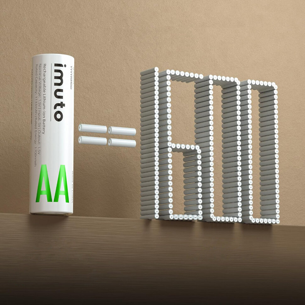 4 аккумуляторные батарейки Imuto AA 2000mWh 4 аккумуляторные батарейки Imuto AA 2000mWh
