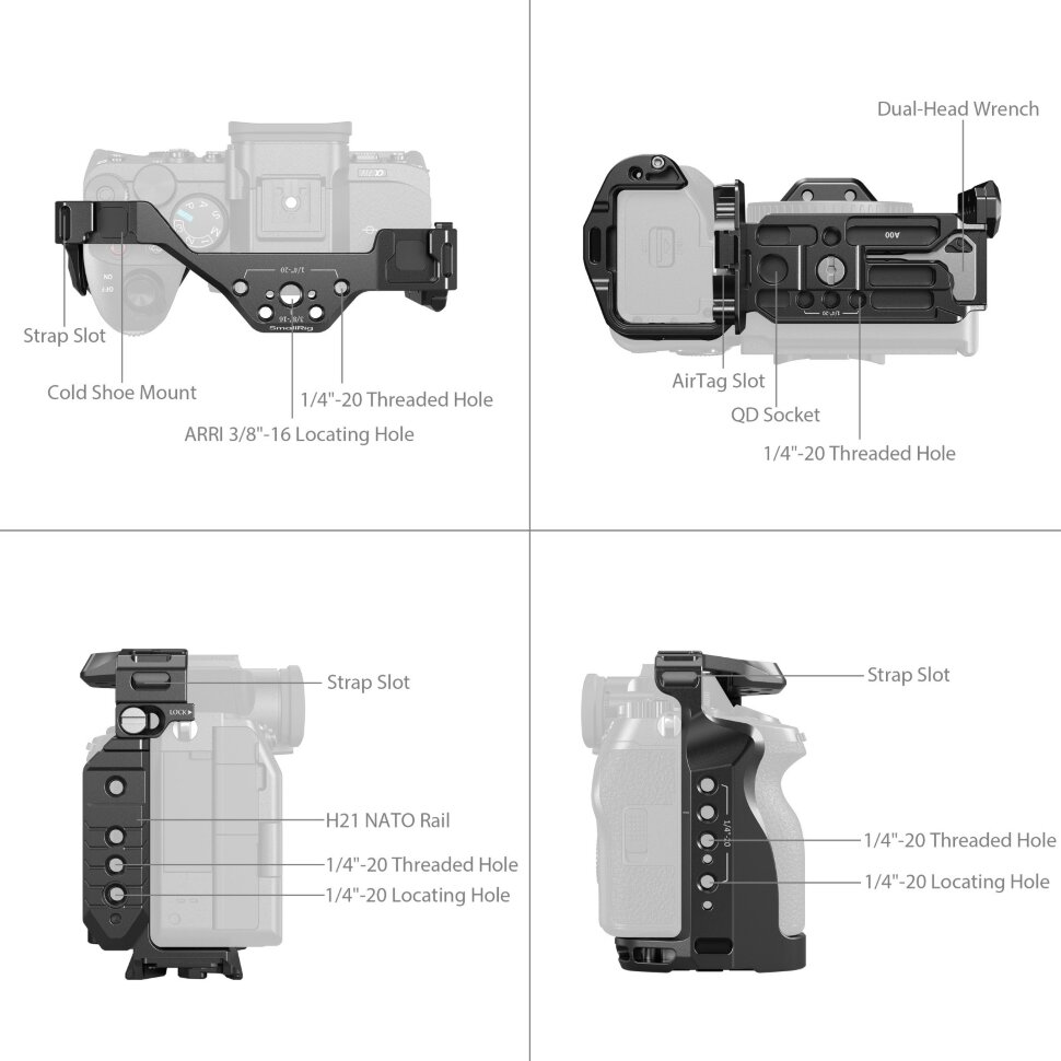 Клетка SmallRig 5583 Airtag Slot для Sony a7R V/a7 IV/a7S III/1/7R IV Клетка SmallRig 5583 Airtag Slot для Sony a7R V/a7 IV/a7S III/1/7R IV