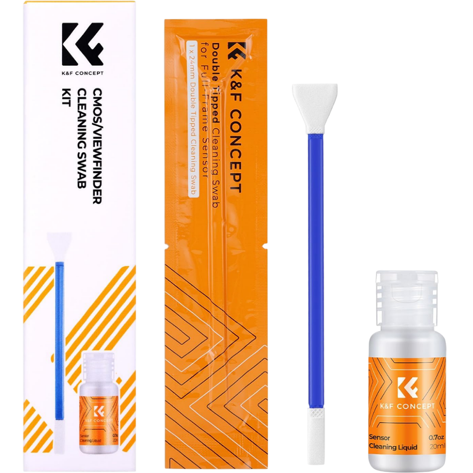 Набор для очистки матрицы K&F Concept FullFrame Cleaning Swab 5шт + жидкость 20мл Набор для очистки матрицы K&F Concept FullFrame Cleaning Swab 5шт + жидкость 20мл
