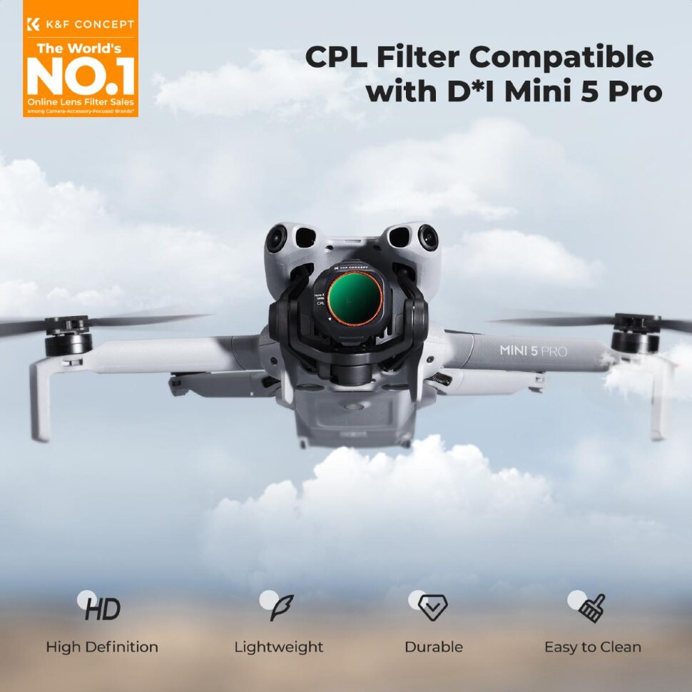 Светофильтр K&F Concept CPL для DJI Mini 5 Pro Светофильтр K&F Concept CPL для DJI Mini 5 Pro