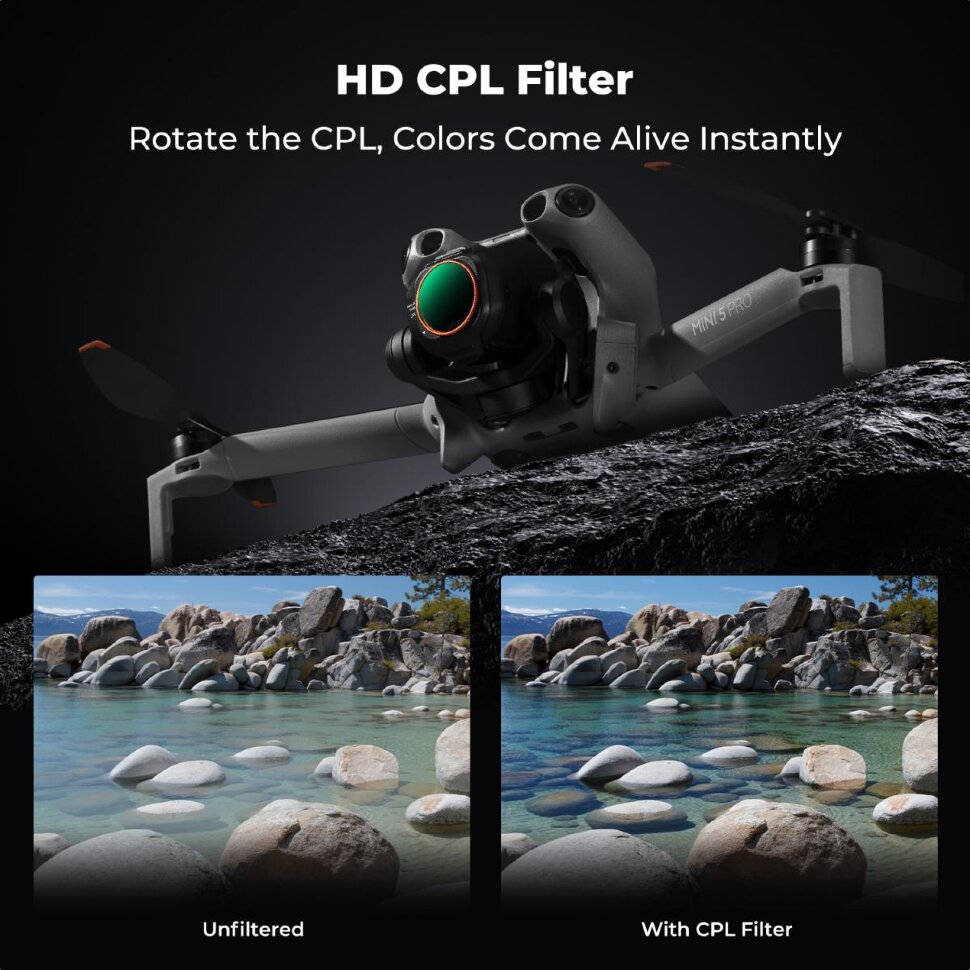 Комплект светофильтров K&F Concept CPL+UV+ND8/16 для DJI Mini 5 Pro (4шт) Комплект светофильтров K&F Concept CPL+UV+ND8/16 для DJI Mini 5 Pro (4шт)