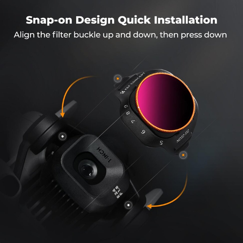 Комплект светофильтров K&F Concept ND2-32 & ND32-512 для DJI Mini 5 Pro (2шт) Комплект светофильтров K&F Concept ND2-32 & ND32-512 для DJI Mini 5 Pro (2шт)