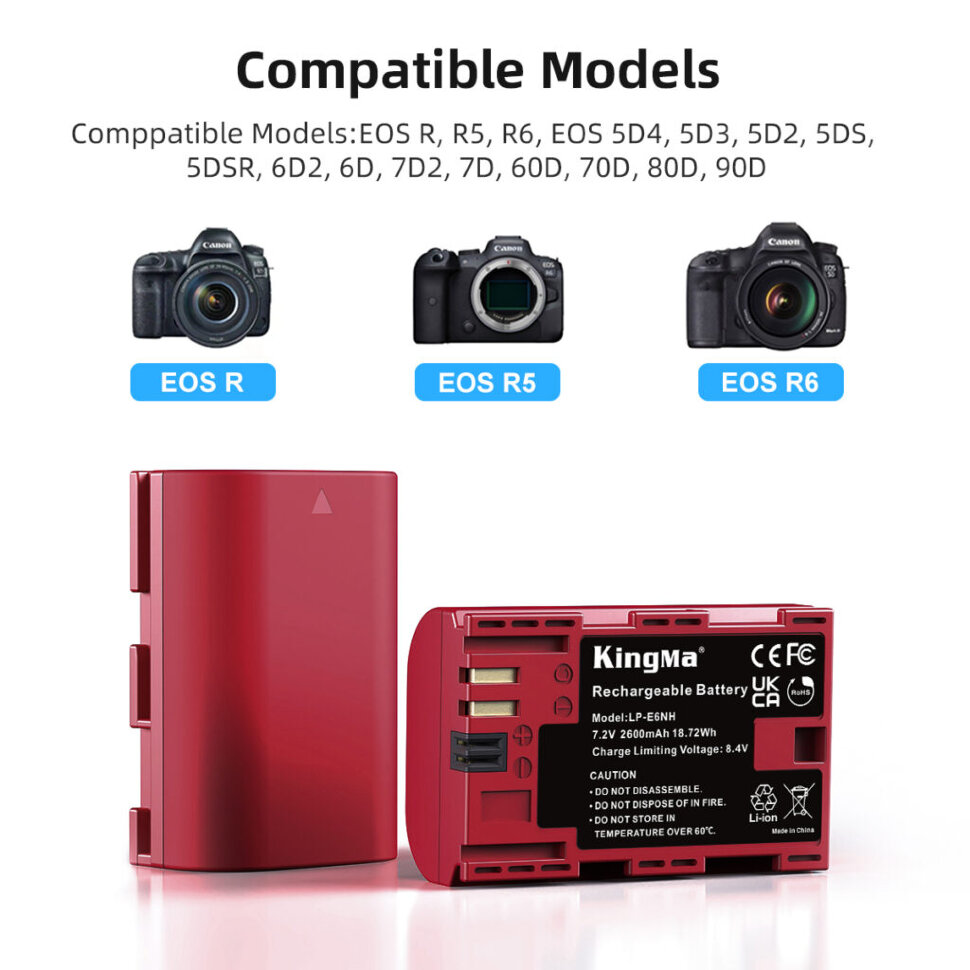 Аккумулятор KingMa LP-E6NH 2600mAh Аккумулятор KingMa LP-E6NH 2600mAh