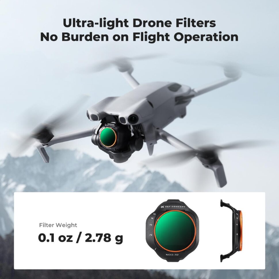 Светофильтр K&F Concept ND2-32 для DJI Mini 5 Pro Светофильтр K&F Concept ND2-32 для DJI Mini 5 Pro