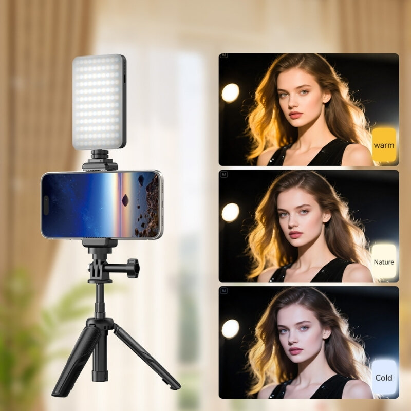 Осветитель с держателем смартфона Apexel JJ077FL Vlog Light Tripod Kit Осветитель с держателем смартфона Apexel JJ077FL Vlog Light Tripod Kit