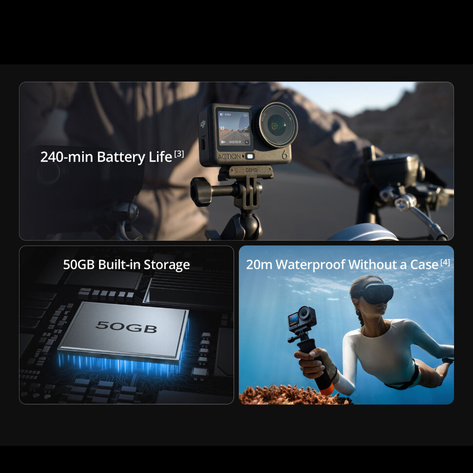 Экшн-камера DJI Osmo Action 6 Adventure Combo Экшн-камера DJI Osmo Action 6 Adventure Combo