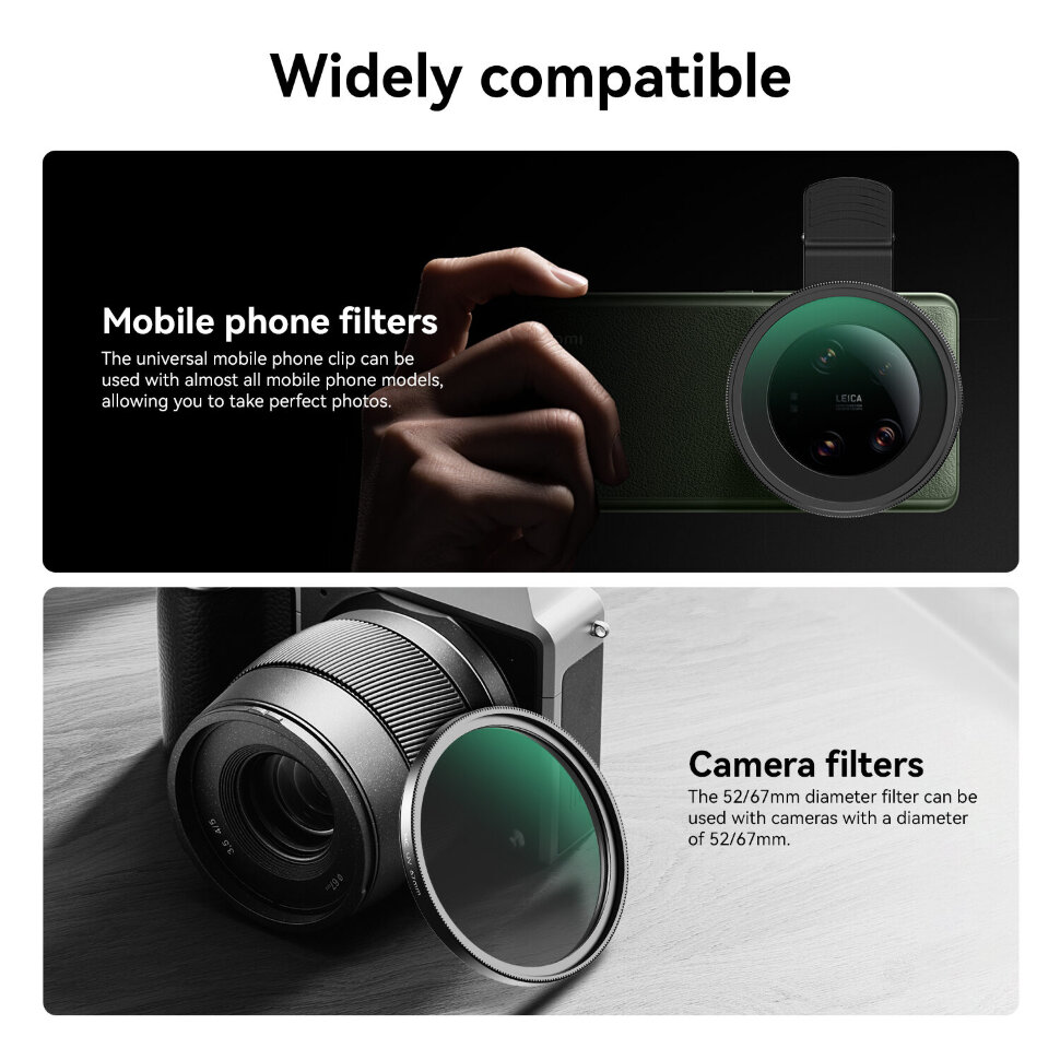 Комплект светофильтров Apexel FL3S 3-в-1 для смартфона (67мм) Комплект светофильтров Apexel FL3S 3-в-1 для смартфона (67мм)