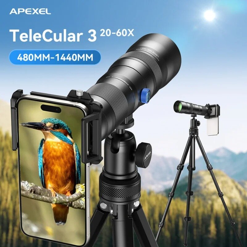 Объектив Apexel TeleCular 3 20–60X Telephoto для смартфона Объектив Apexel TeleCular 3 20–60X Telephoto для смартфона