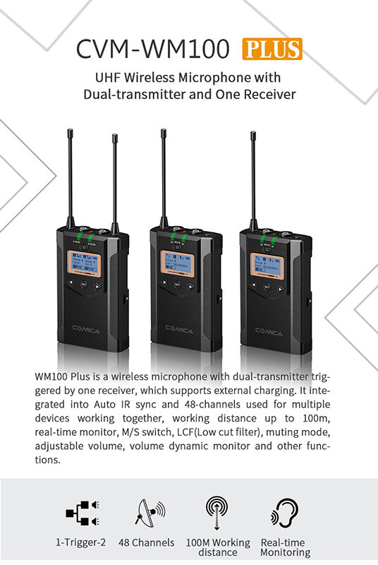 Радиосистема CoMica CVM-WM100 plus UHF (RX + TX) Радиосистема CoMica CVM-WM100 plus UHF (RX + TX)