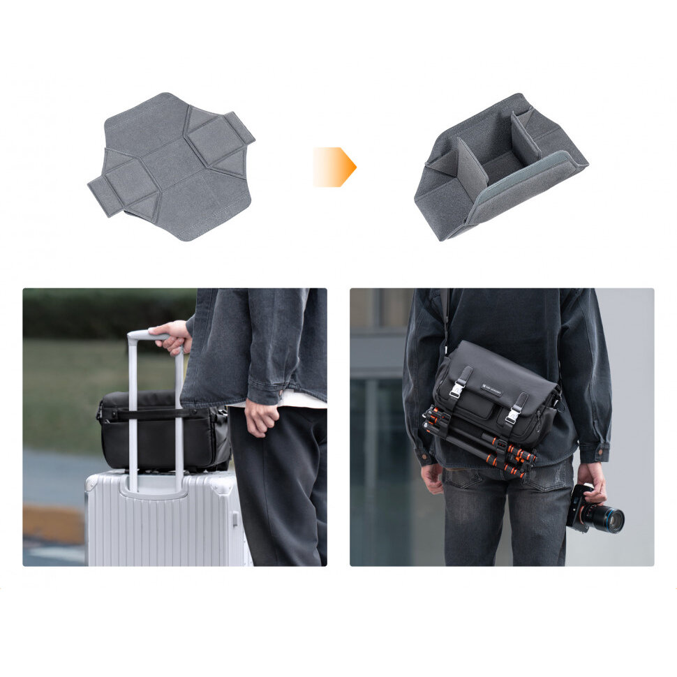 Сумка K&F Concept Urban Wander Sling 10L Бежевая Сумка K&F Concept Urban Wander Sling 10L Бежевая