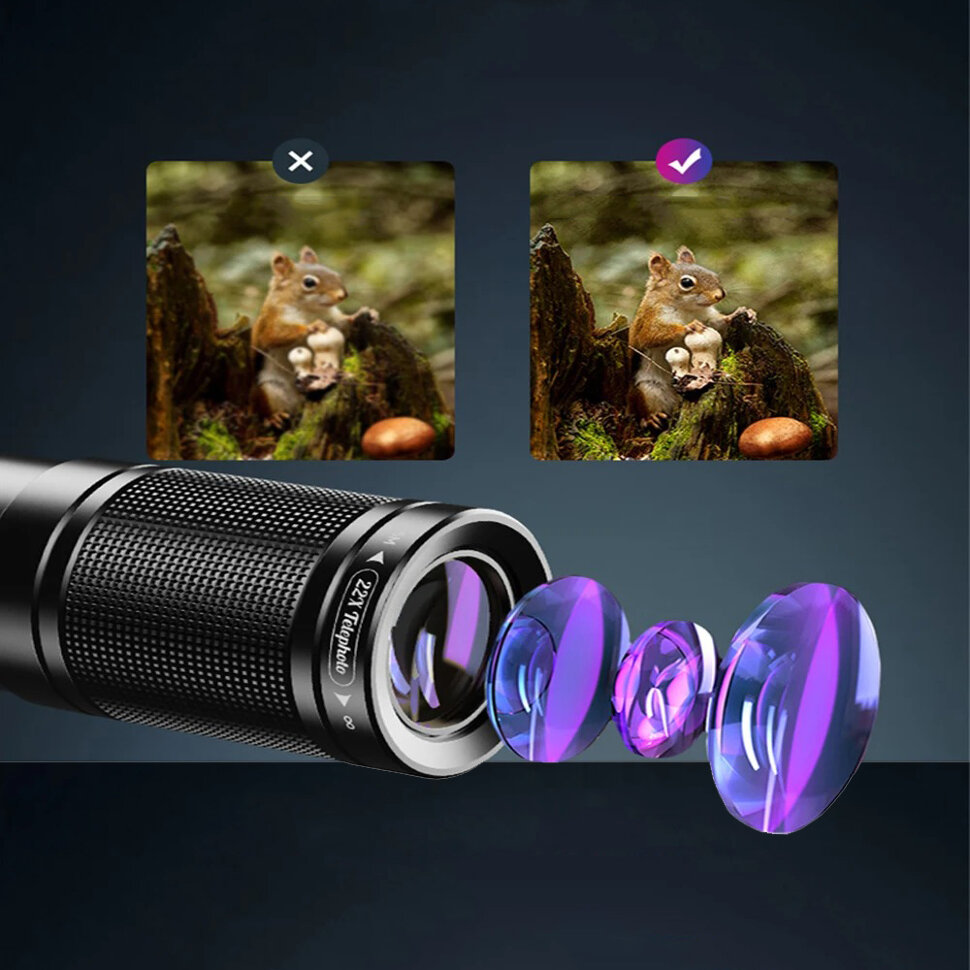 Объектив Apexel 22X Telephoto для смартфона Объектив Apexel 22X Telephoto для смартфона