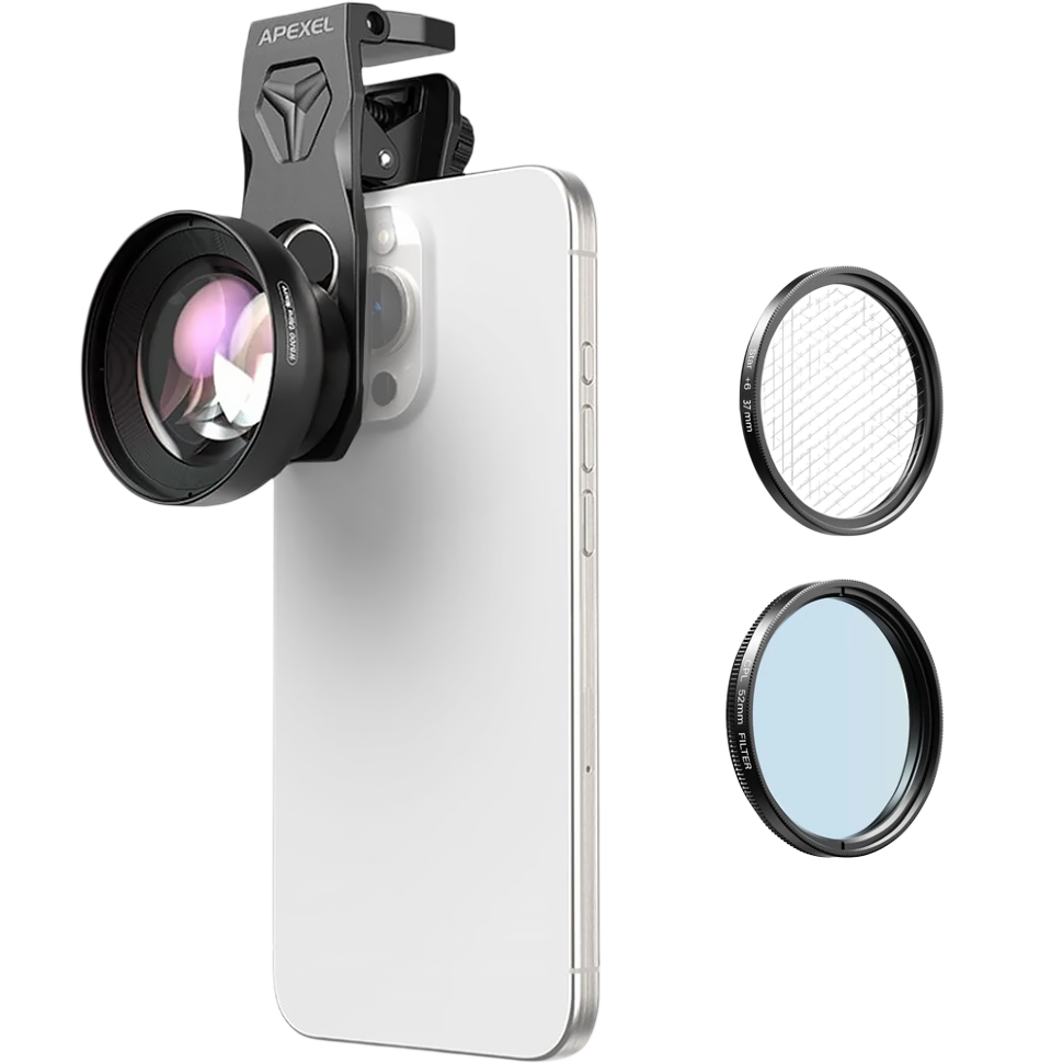 Объектив Apexel 100mm Ultra Macro + CPL, Star 6 для смартфона Объектив Apexel 100mm Ultra Macro + CPL, Star 6 для смартфона