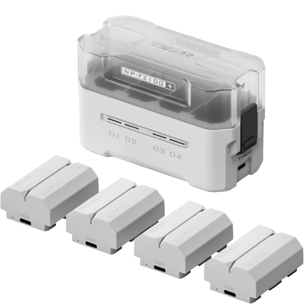 4 аккумулятора NP-FZ + зарядный кейс Tilta Charging Station Белый