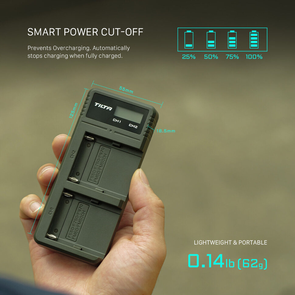 Зарядное устройство Tilta Battery Charger для NP-F Зелёное Зарядное устройство Tilta Battery Charger для NP-F Зелёное