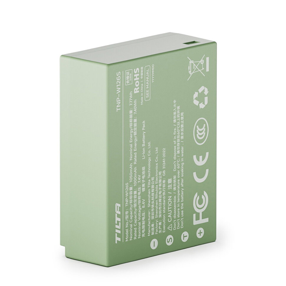 Аккумулятор Tilta NP-W126S Type-C 1050mAh Светло-зелёный Аккумулятор Tilta NP-W126S Type-C 1050mAh Светло-зелёный