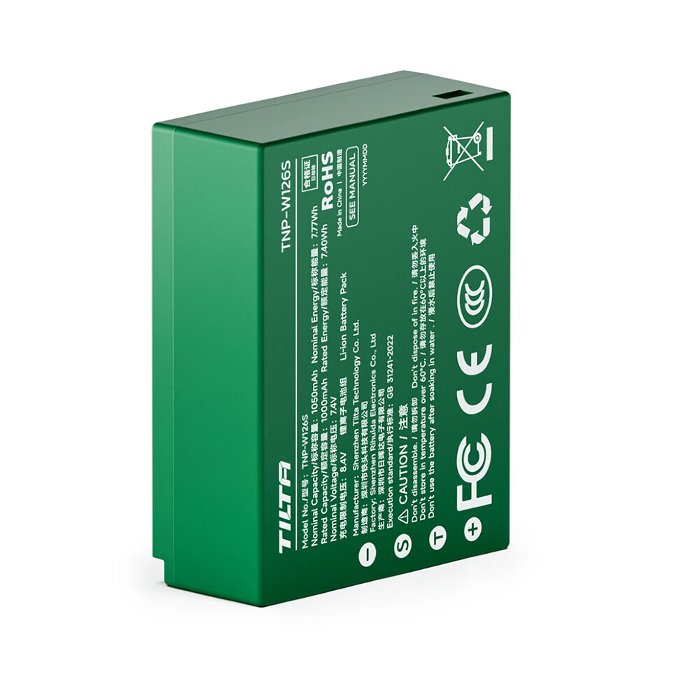 Аккумулятор Tilta NP-W126S Type-C 1050mAh Зелёный Аккумулятор Tilta NP-W126S Type-C 1050mAh Зелёный