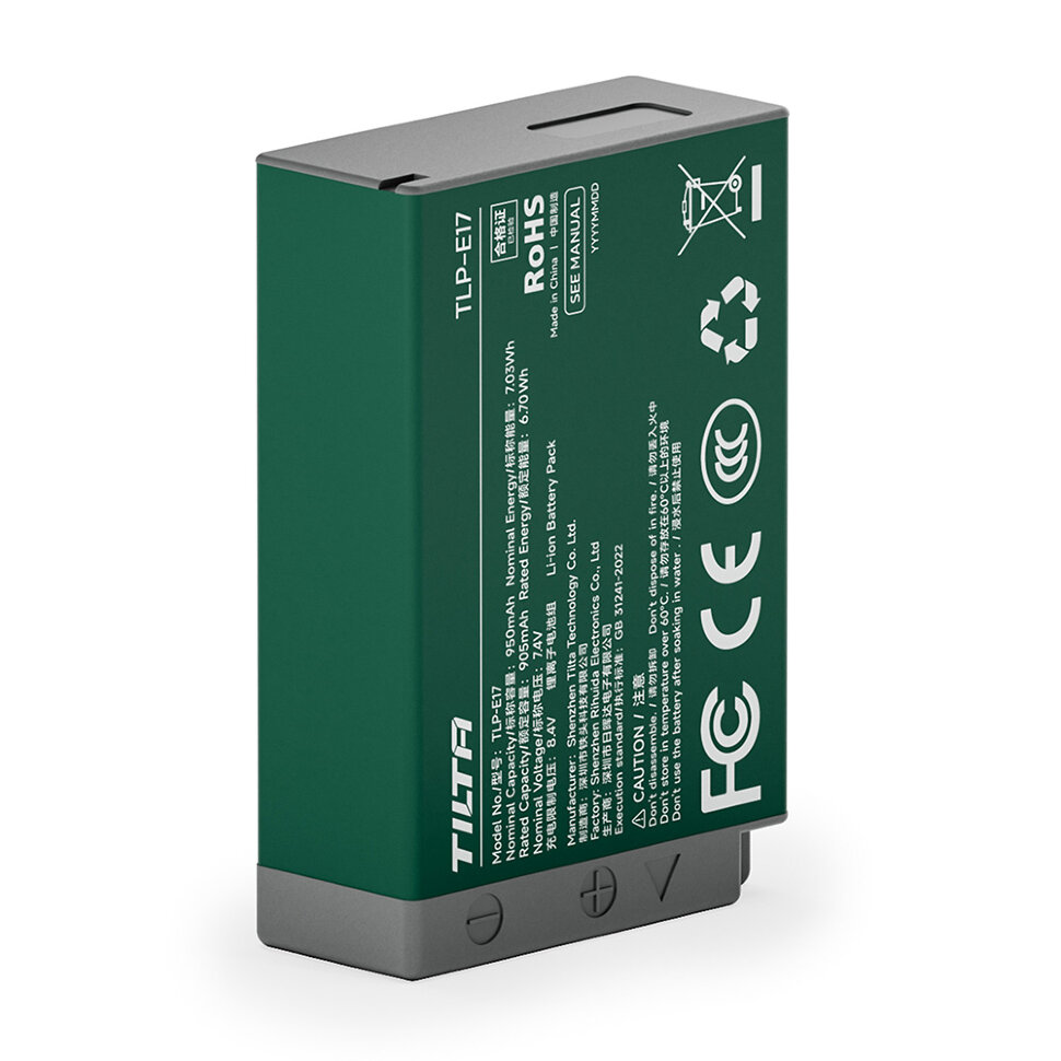 Аккумулятор Tilta LP-E17 Type-C 950mAh Зелёный Аккумулятор Tilta LP-E17 Type-C 950mAh Зелёный
