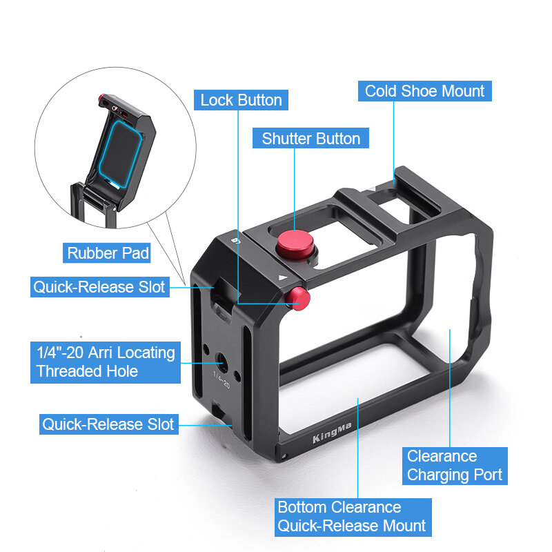 Клетка KingMa для DJI Osmo Action 3/4/5 Pro Клетка KingMa для DJI Osmo Action 3/4/5 Pro