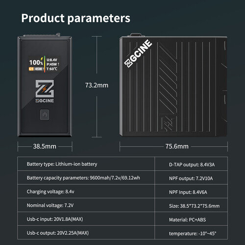 Аккумулятор ZGCine NP-F970 36W 69Wh Чёрный Аккумулятор ZGCine NP-F970 36W 69Wh Чёрный