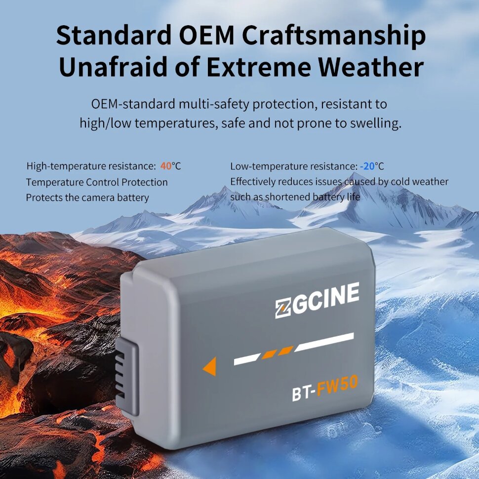 Аккумулятор ZGCine NP-FZ100 2600mAh Аккумулятор ZGCine NP-FZ100 2600mAh