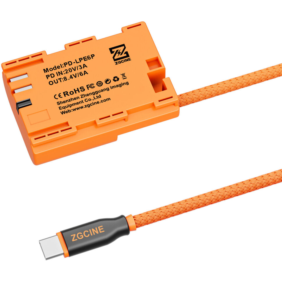 Адаптер питания ZGCine LP-E6P - Type-C Адаптер питания ZGCine LP-E6P - Type-C