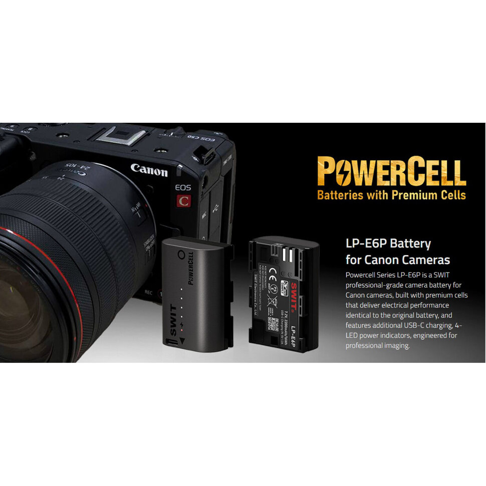 Аккумулятор SWIT PowerCell LP-E6P Type-C 16Wh Аккумулятор SWIT PowerCell LP-E6P Type-C 16Wh