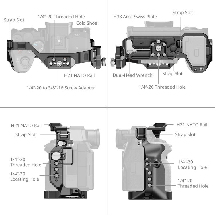Клетка SmallRig 6027 HawkLock Basic Kit для Sony a7 V/a7R V/a7 IV Клетка SmallRig 6027 HawkLock Basic Kit для Sony a7 V/a7R V/a7 IV