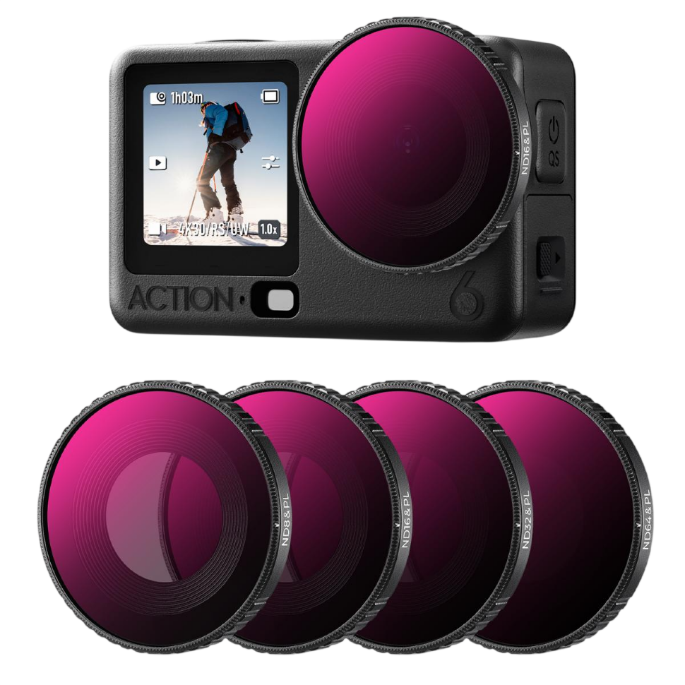 Комплект светофильтров K&F Concept Screw-in Fit ND/PL для DJI Osmo Action 6 (4шт) Комплект светофильтров K&F Concept Screw-in Fit ND/PL для DJI Osmo Action 6 (4шт)