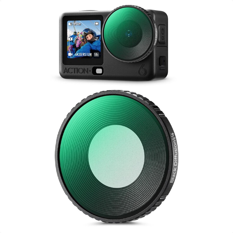 Светофильтр K&F Concept Screw-in Fit Black Mist 1/4 для DJI Osmo Action 6 Светофильтр K&F Concept Screw-in Fit Black Mist 1/4 для DJI Osmo Action 6