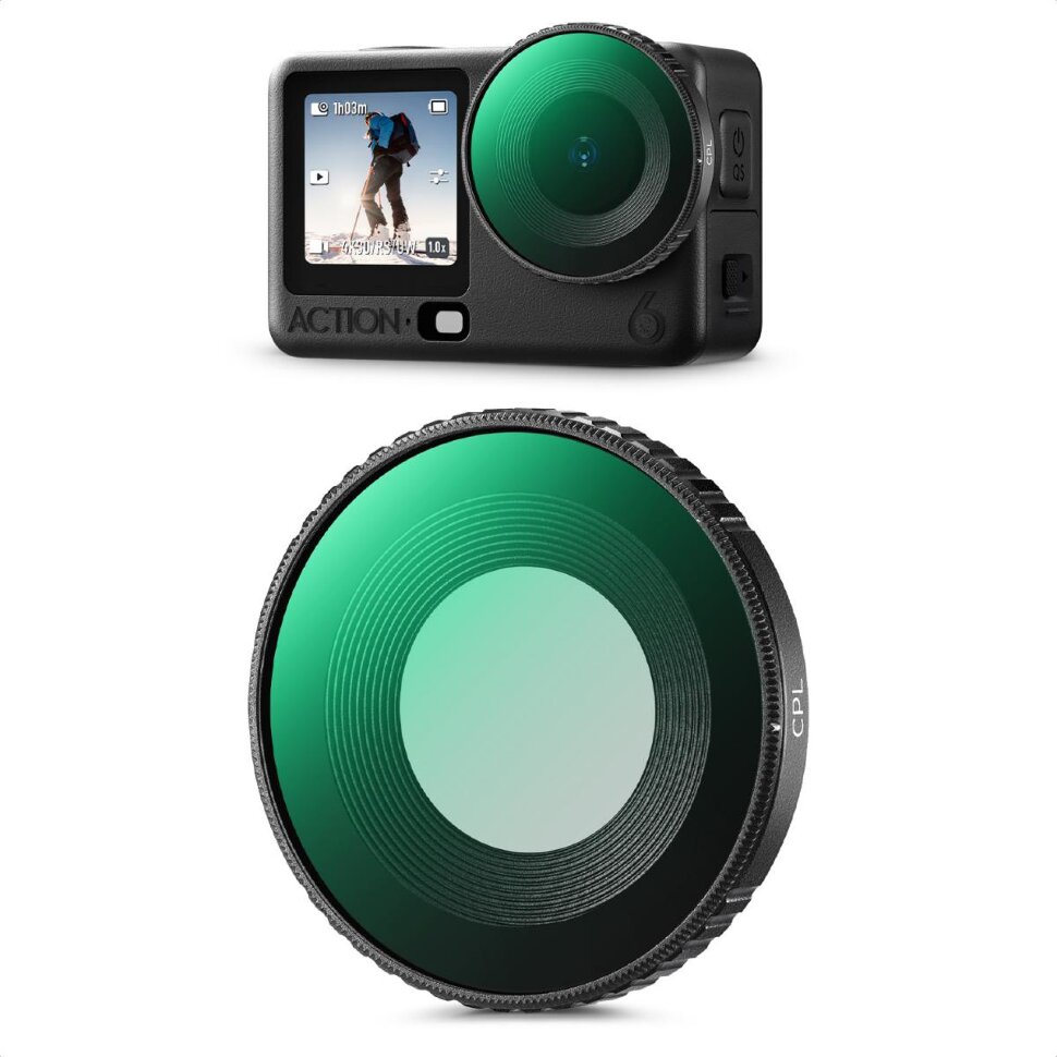 Светофильтр K&F Concept Screw-in Fit CPL для DJI Osmo Action 6 Светофильтр K&F Concept Screw-in Fit CPL для DJI Osmo Action 6