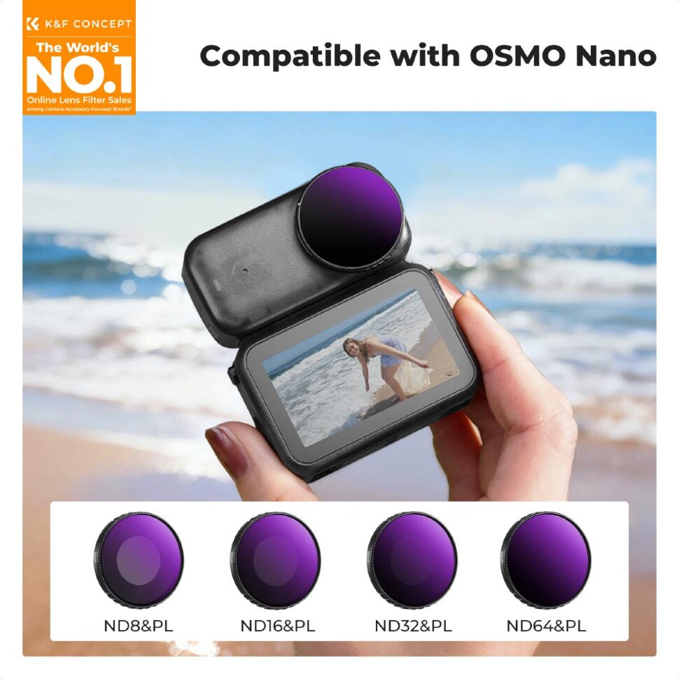 Комплект светофильтров K&F ConceptND/PL для DJI Osmo Nano (4шт) Комплект светофильтров K&F ConceptND/PL для DJI Osmo Nano (4шт)