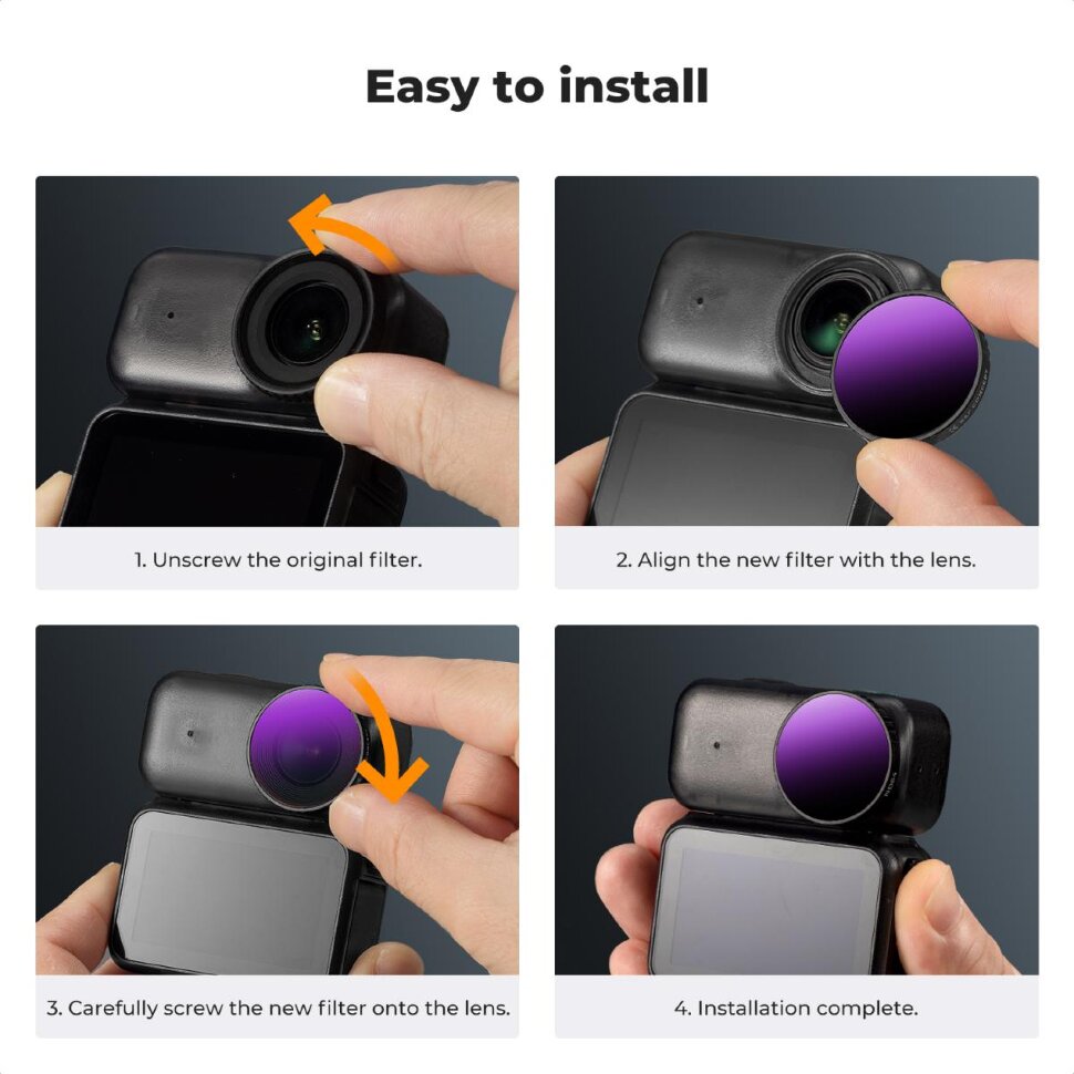 Комплект светофильтров K&F Concept ND для DJI Osmo Nano (4шт) Комплект светофильтров K&F Concept ND для DJI Osmo Nano (4шт)