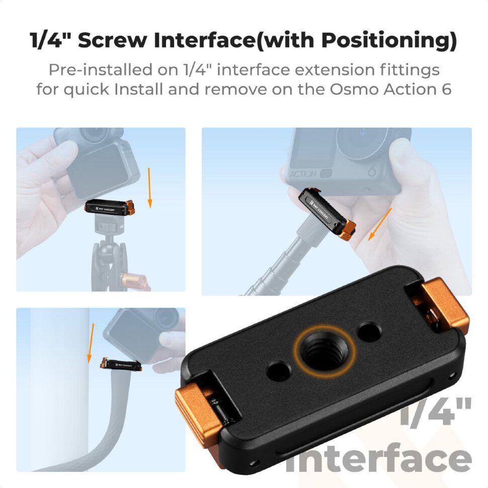 Адаптер K&F Concept Magnetic QR Adapter для DJI Osmo Nano/Osmo Action 6 (No Folding) Адаптер K&F Concept Magnetic QR Adapter для DJI Osmo Nano/Osmo Action 6 (No Folding)