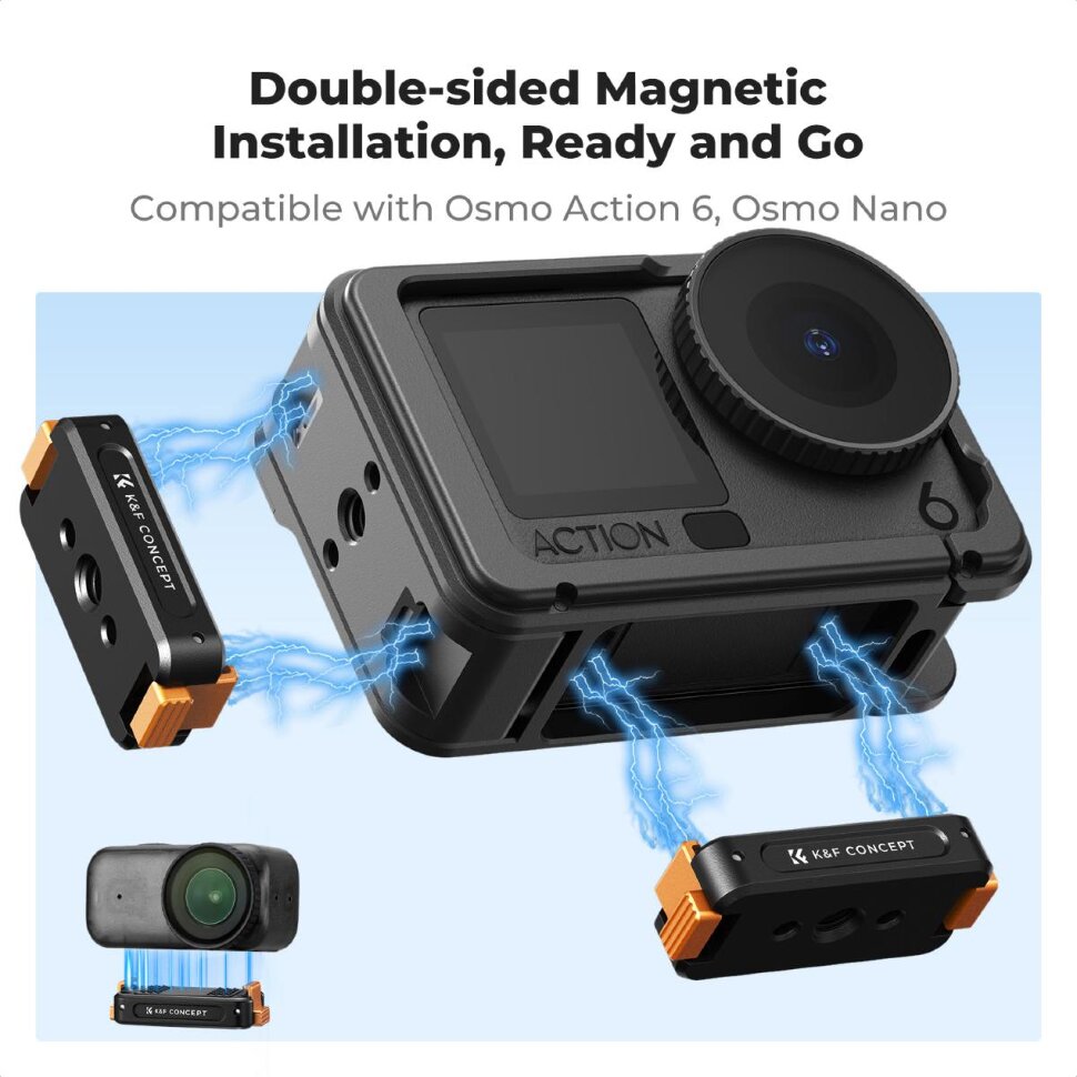 Адаптер K&F Concept Magnetic QR Adapter для DJI Osmo Nano/Osmo Action 6 (No Folding) Адаптер K&F Concept Magnetic QR Adapter для DJI Osmo Nano/Osmo Action 6 (No Folding)