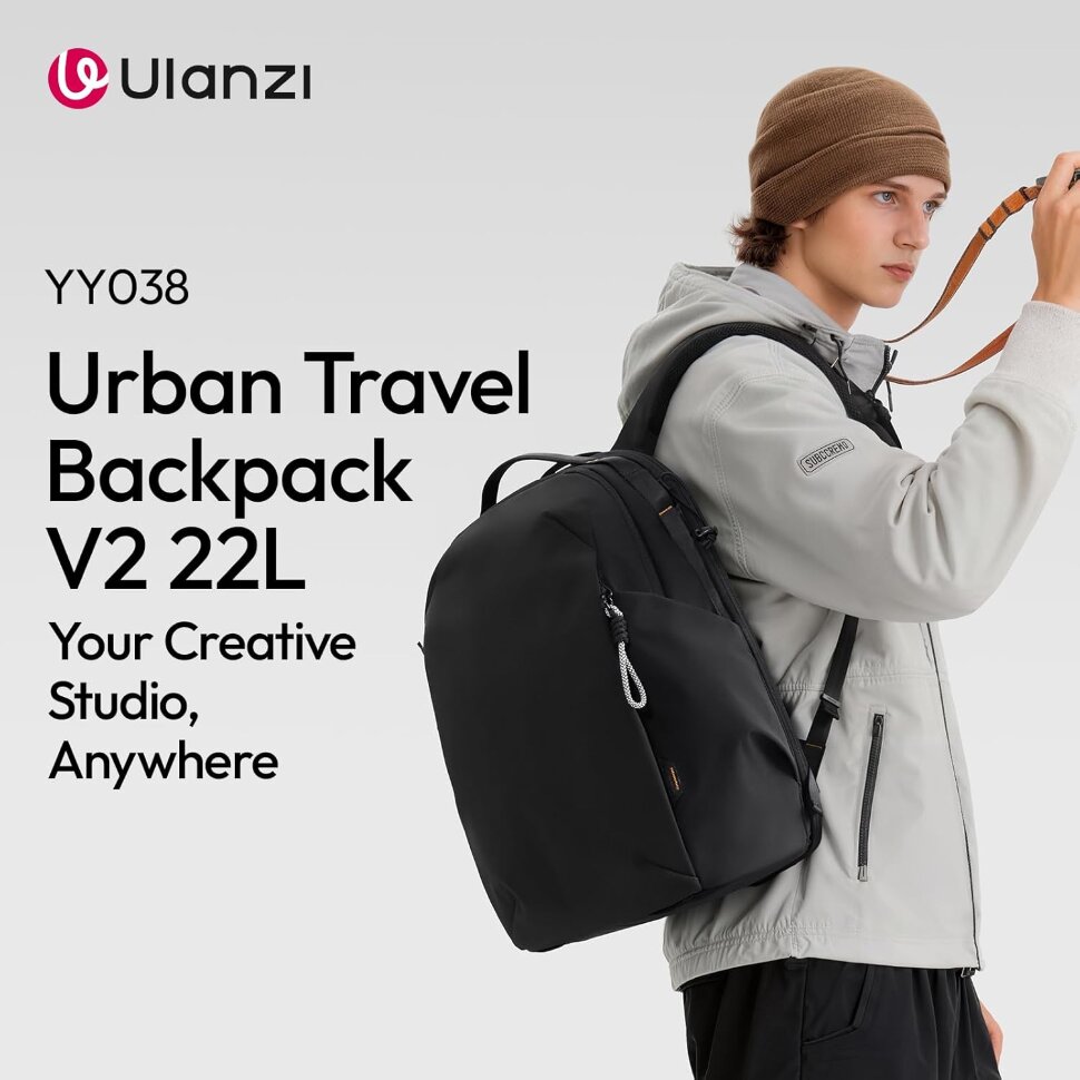Рюкзак Ulanzi YY038 Urban Travel V2 22L Чёрный Рюкзак Ulanzi YY038 Urban Travel V2 22L Чёрный