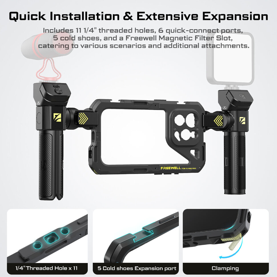 Клетка Freewell Genius Rig Basic для iPhone 17 Pro Max (VND 1-5 stops) Клетка Freewell Genius Rig Basic для iPhone 17 Pro Max (VND 1-5 stops)