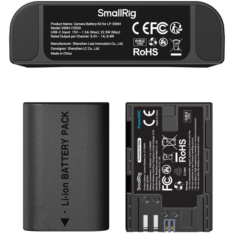 2 аккумулятора LP-E6NH + зарядное устройство SmallRig 5484 Turbo Charging Kit 2 аккумулятора LP-E6NH + зарядное устройство SmallRig 5484 Turbo Charging Kit
